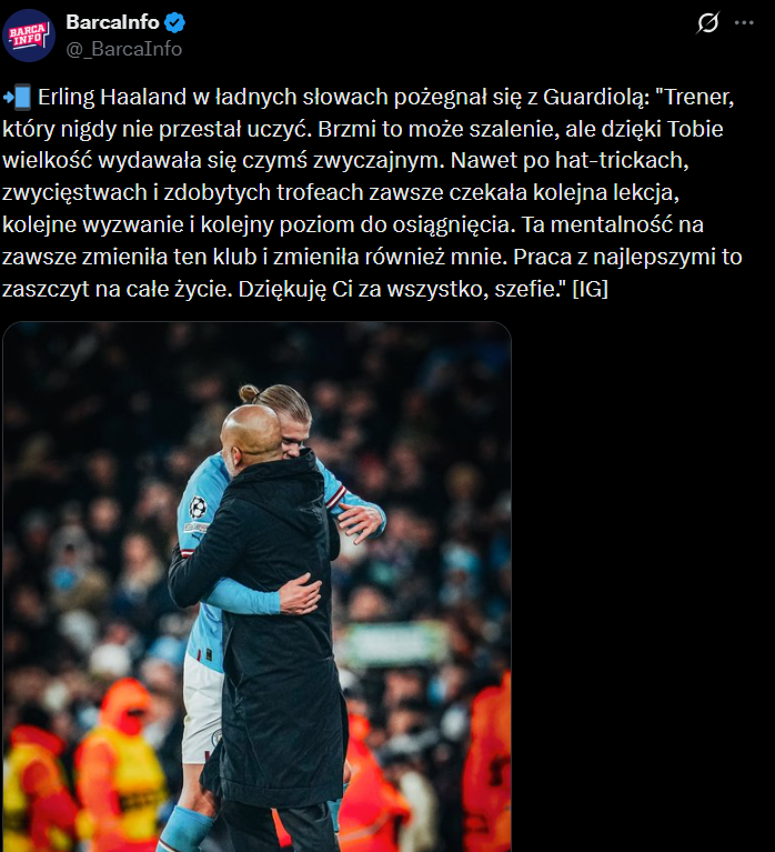 Takimi słowami Erling Haaland POŻEGNAŁ Pepa Guardiolę!